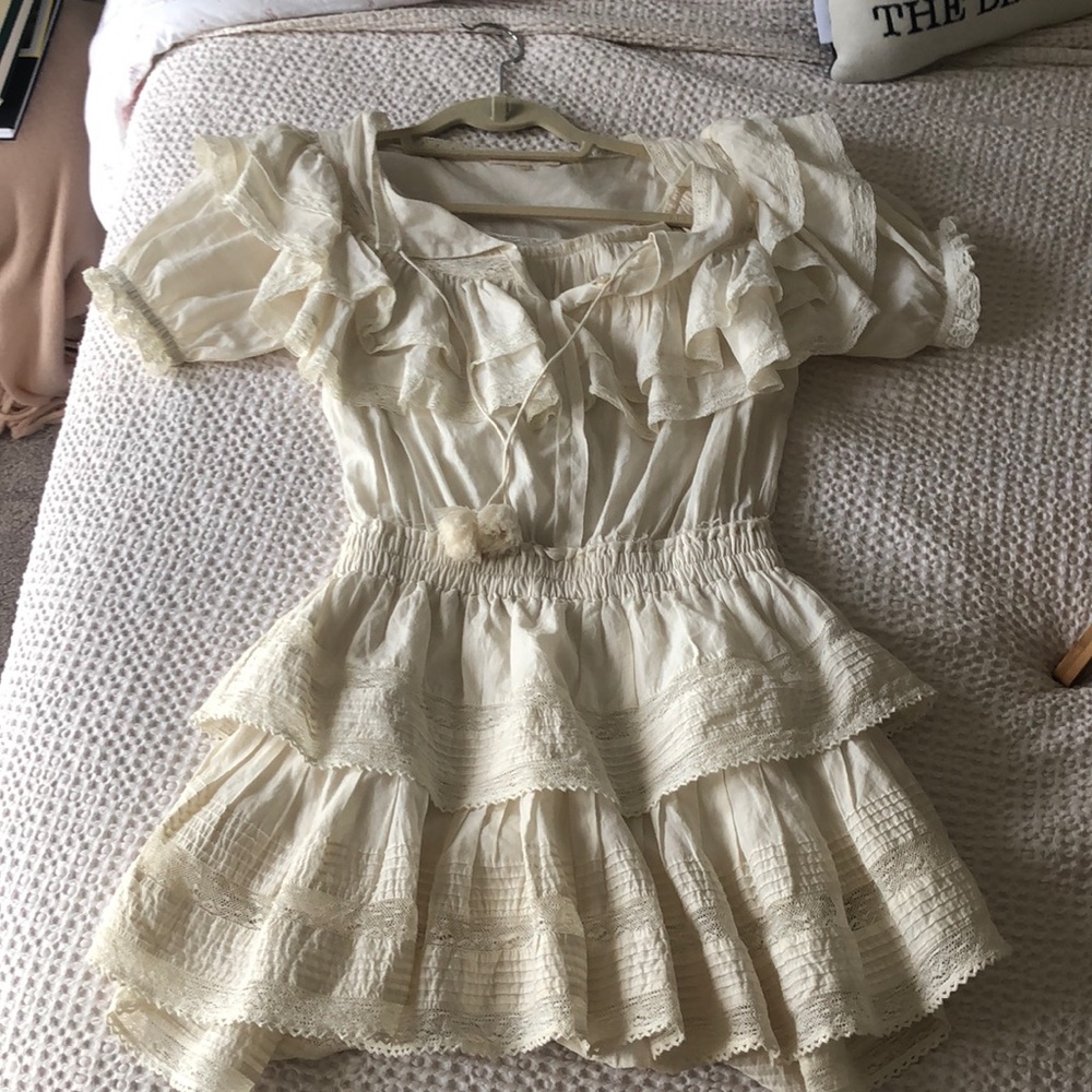 LoveShackFancy Liv Dress antique white XS